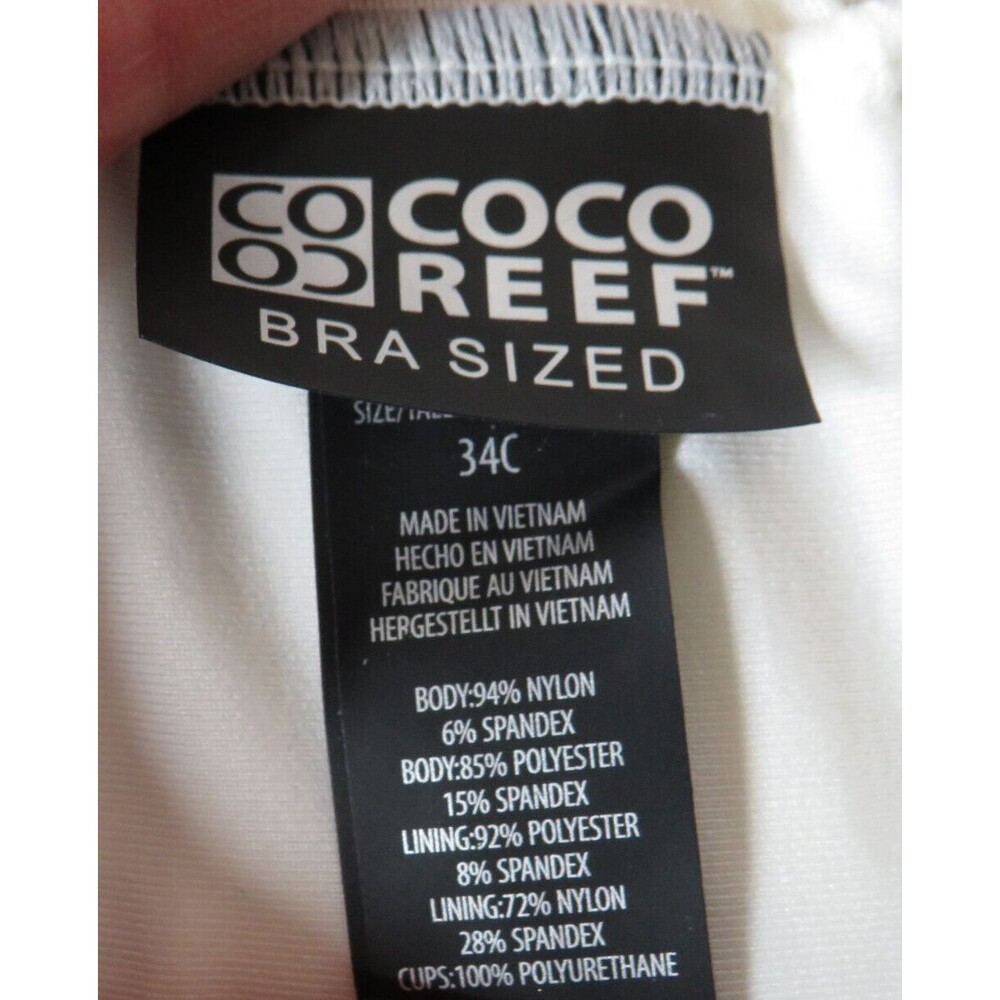 Coco Reef Floral Hawaiian Print Underwire Padded Tankini Swim Top Size 34C - Picture 6 of 6